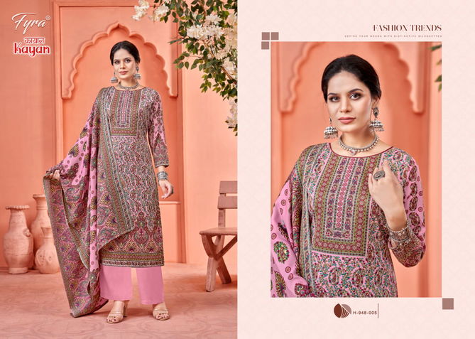 Kayan By Fyra Printed Pashmina Dress Material Catalog